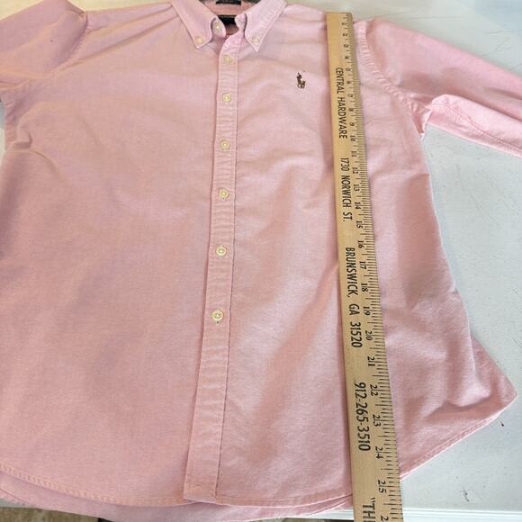 Ralph Lauren Sport Womens Slim Fit Oxford Button Down Shirt Size 14 Pink Preppy - Picture 8 of 9